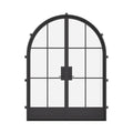 Air 7 thermal break double full arch steel front doors, insulated architectural steel entry with large arches