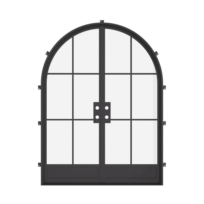 Air 7 thermal break double full arch steel front doors, architectural steel double entry with full arches