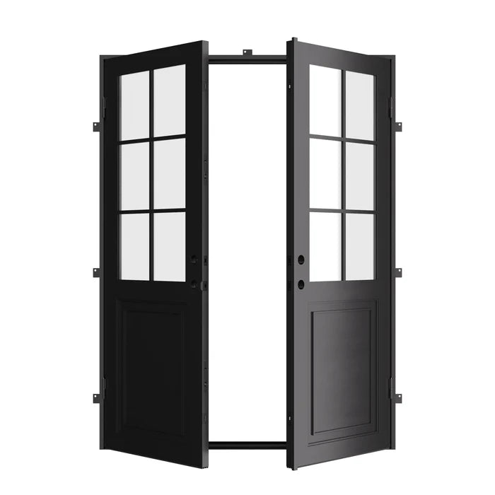 Air Getty double flat steel front doors, luxury residential steel front doors