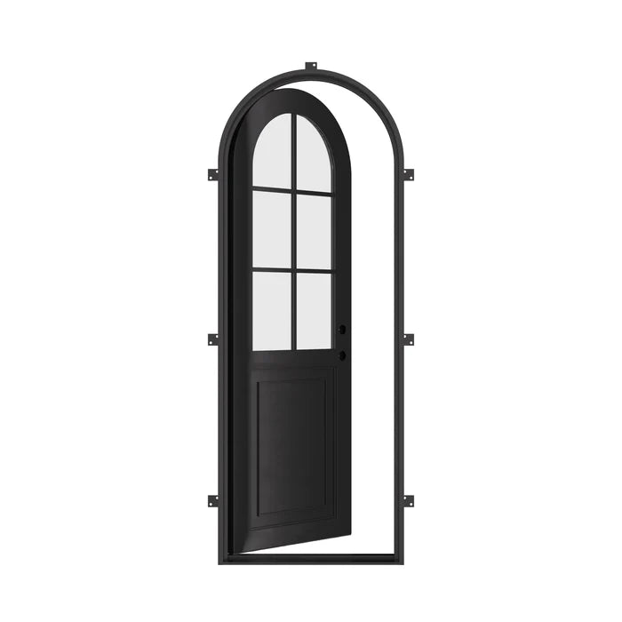 Air Getty single full arch steel exterior door with traditional curved profile