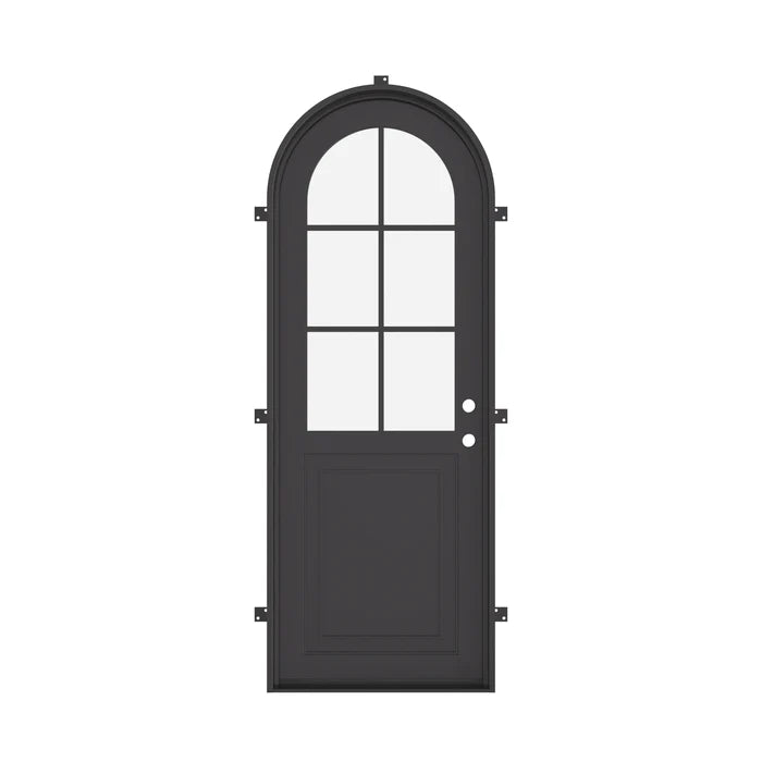 Air Getty single full arch residential steel entry door with elegant arch design