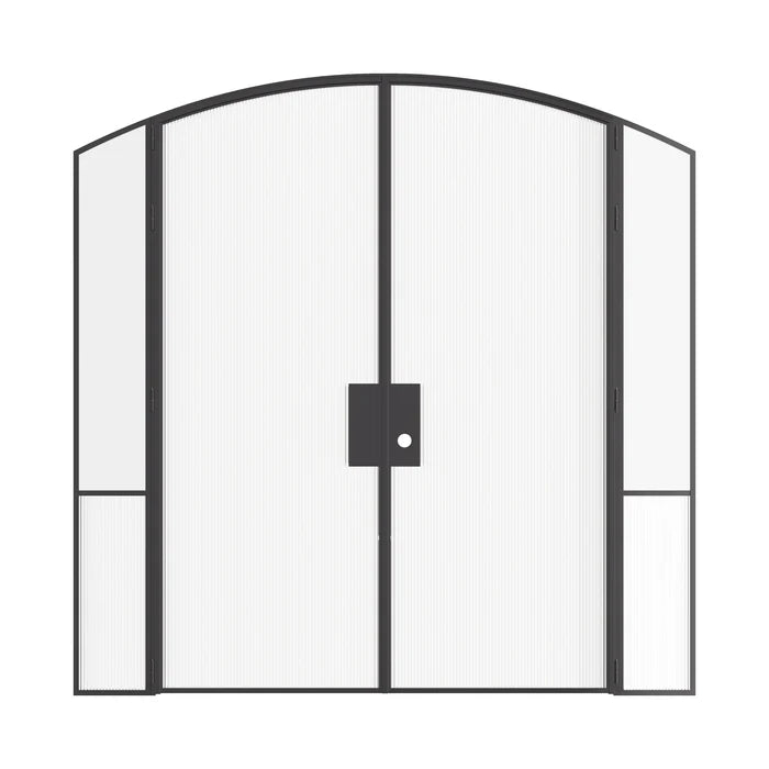 Designer interior steel double arch doors with sidelights, Air Grand hot-rolled OTTOSTUMM steel frame system