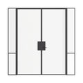 Air Grand interior steel double doors with sidelights and flat top design, slim OTTOSTUMM hot-rolled steel frame