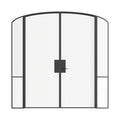 Air Grand interior steel double doors with sidelights and mini arch tops, slim OTTOSTUMM hot-rolled steel frame