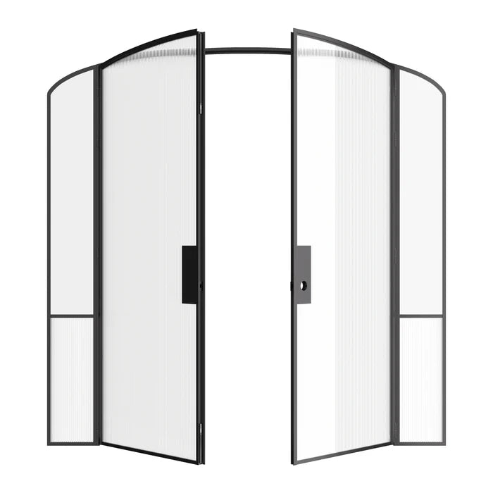 Luxury interior steel double doors with mini arch design and side windows, Air Grand narrow OTTOSTUMM sightlines