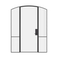 Air Grand interior single arch steel door with sidelights, slim OTTOSTUMM hot-rolled steel frame with removable threshold