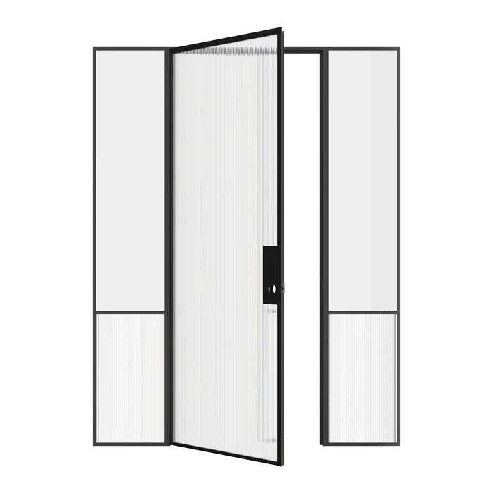 Minimalist Air Grand interior glass door with side windows, OTTOSTUMM hot-rolled steel frame and slim architectural profiles