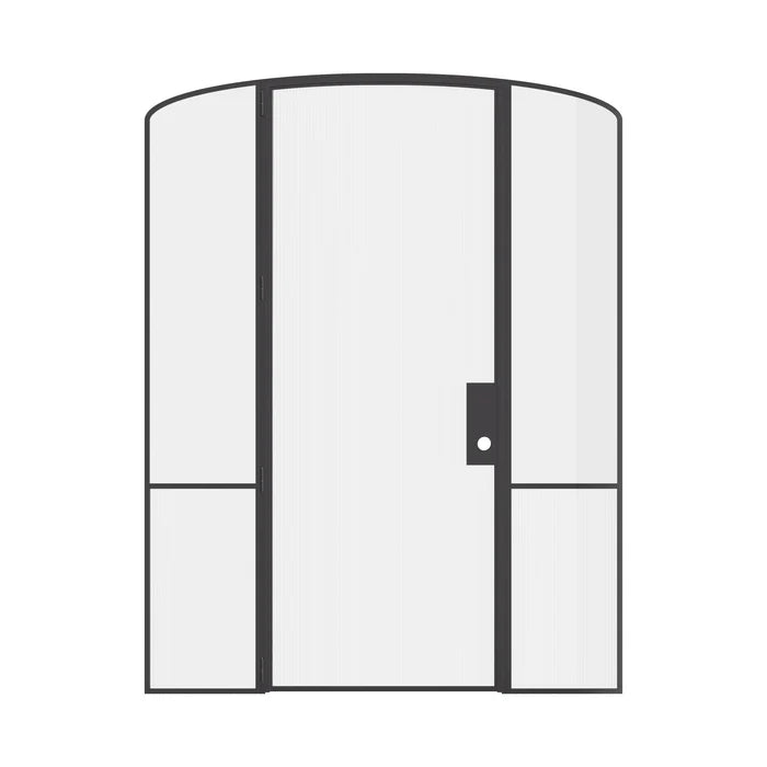 Designer interior glass steel door with mini arch and side windows, Air Grand OTTOSTUMM steel construction
