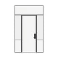 Air Grand interior glass door with sidelights and flat transom window using OTTOSTUMM hot-rolled steel slim framing system