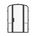 Air Grand exterior steel entry door with sidelights and mini arch top, galvanized steel frame with dual-pane tempered Low-E glass