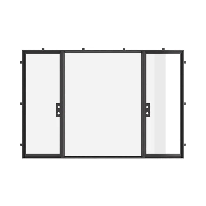 Cold-rolled dual single steel entry with center panel.