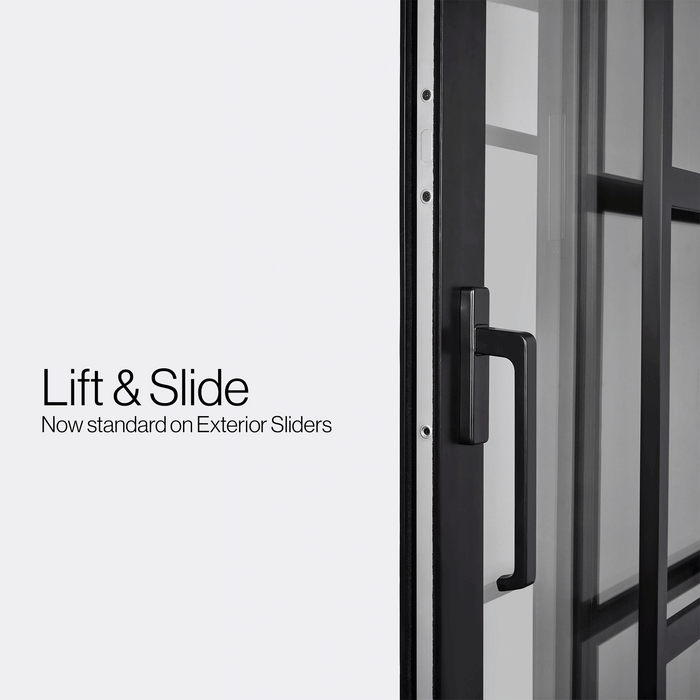 Cold-rolled steel sliding door with clean linear styling.