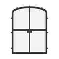 Double mini arch Dutch steel doors with glass panels.