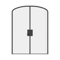 Pre-hung double mini arch steel door with removable threshold and slim profile