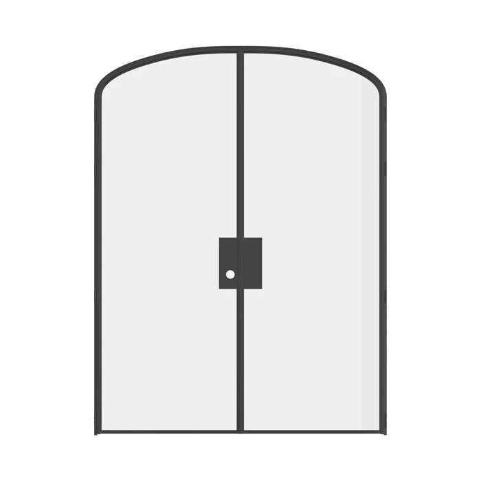 Double mini arch interior door with solid steel construction and slim frame