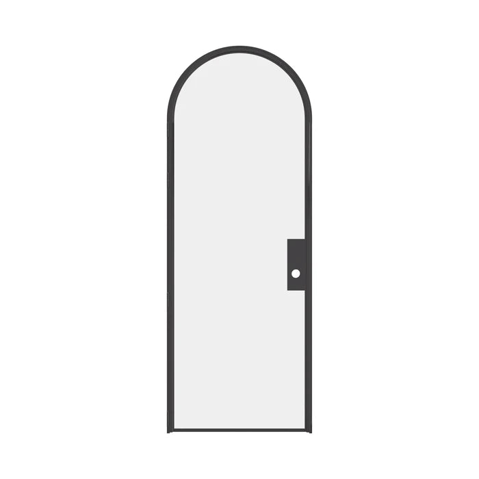 Modular Air Lite full arch door with ottostumm steel frame and full glass panel