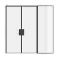 Double flat interior steel door with right sidelight, prehung hot-rolled steel and narrow frame