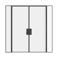 Pre-hung double flat steel door with sidelights, crafted from solid hot-rolled steel.