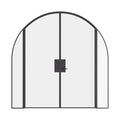 Pre-hung double full arch steel door with sidelights and slim sightlines