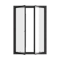 Thermally broken double casement steel window, portrait, cold-rolled steel, black, dual pane Low-E glass