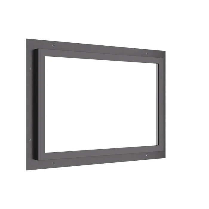 landscape steel picture window with dual pane tempered low-e glass