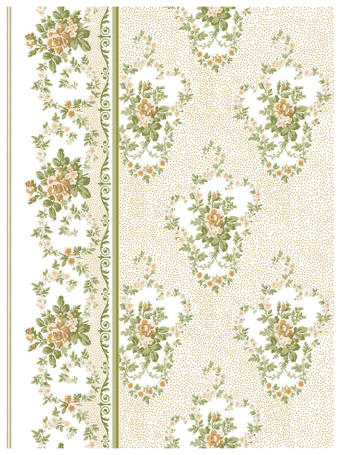 Floral patterned notebook cover with decorative elements on a white background