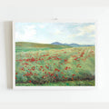 Antique Replica Field of Poppies Landscape Art Print