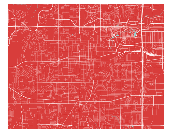 Arlington Texas Map Print - Choose your color