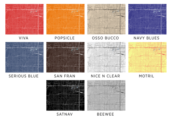 Arlington Texas Map Print - Choose your color