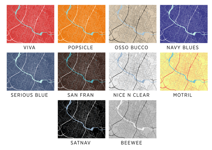 Austin Map Print - Choose your color