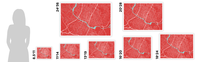 Austin Map Print - Choose your color