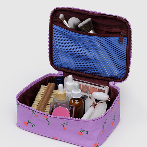 Baggu Small Cosmetic Case Pink Painted Wildflower at Golden Rule Gallery