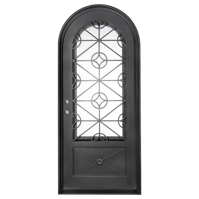 Baily single full arch entry door with thermal break in matte black.