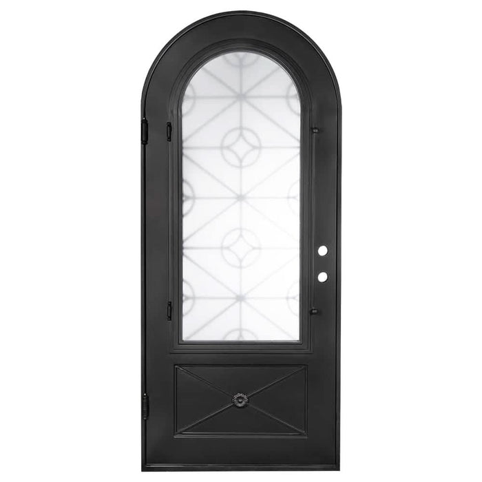 Baily exterior full arch door with thermal barrier and tempered glass in bronze color.