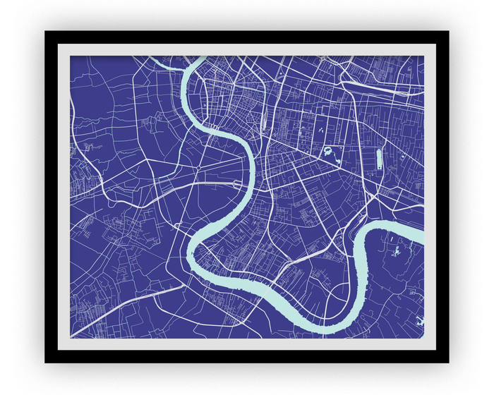Bangkok Map Print - Choose your color