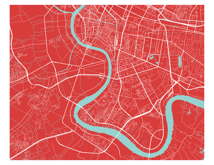 Bangkok Map Print - Choose your color