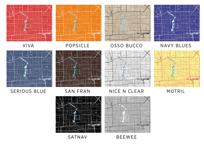 Beijing Map Print - Choose your color