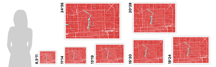 Beijing Map Print - Choose your color