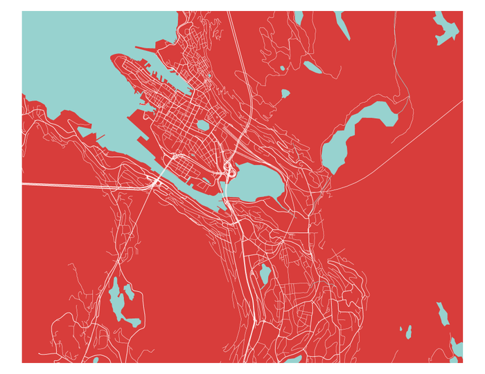 Bergen Map Print - Choose your color
