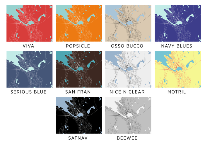 Bergen Map Print - Choose your color