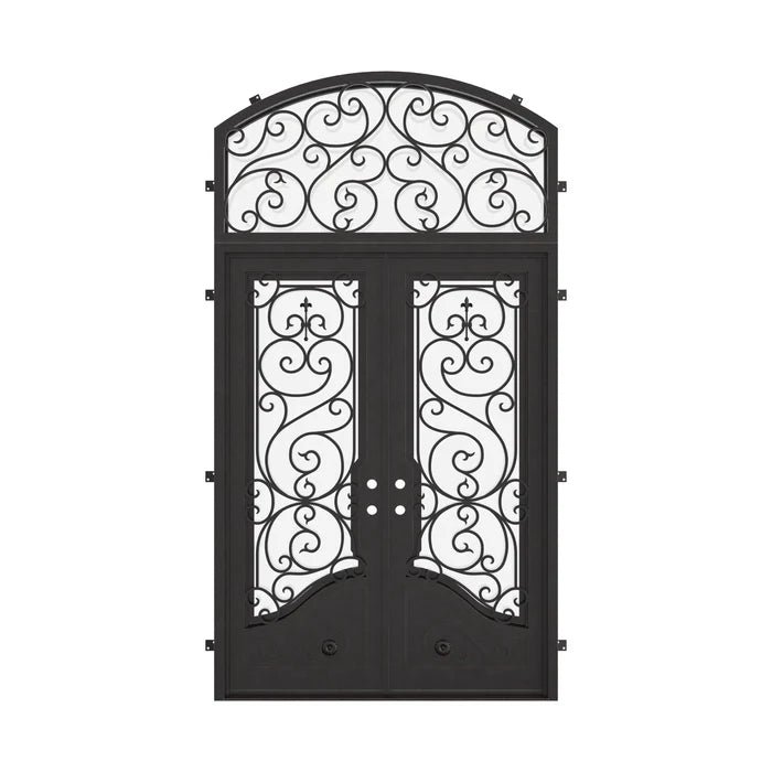 Beverly thermally broken double metal framed door with arch top transom.
