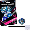 Beyblade X packaging with Beyblade and launcher on a white background