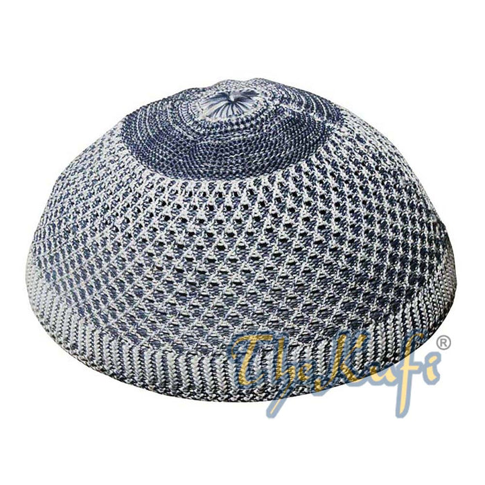 Black Faded Nylon Open-Weave Kufi