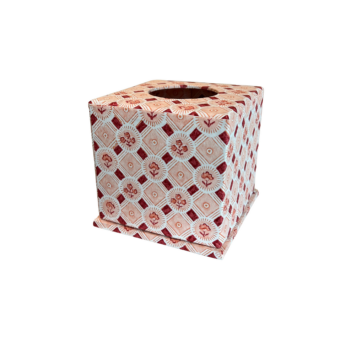BLOCKPRINTED SQUARE TISSUE BOX