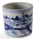 BLUE AND WHITE BEAKER POT