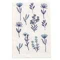 Blue & White Floral Embroidered Tea Towel