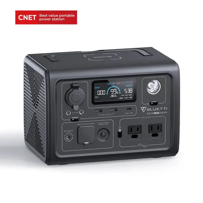 Bluetti eb3a portable power station main 600w 268wh