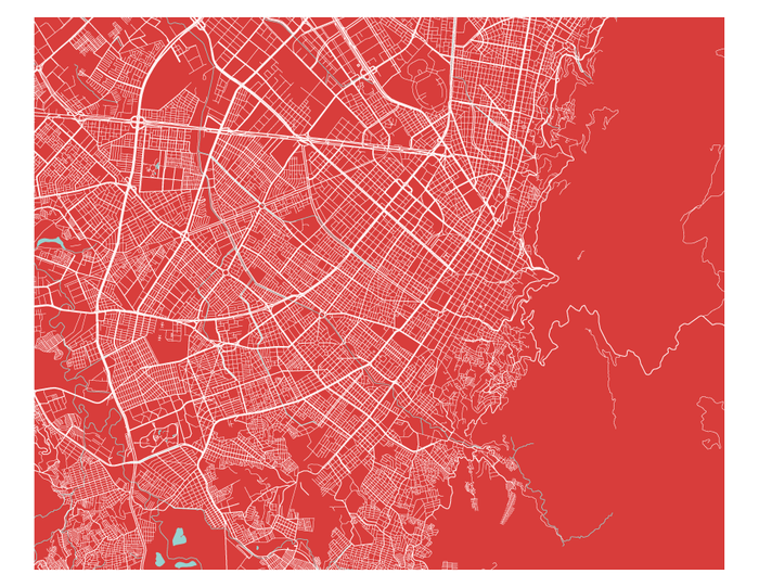 Bogota Map Print - Choose your color