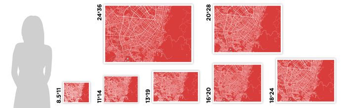 Bogota Map Print - Choose your color
