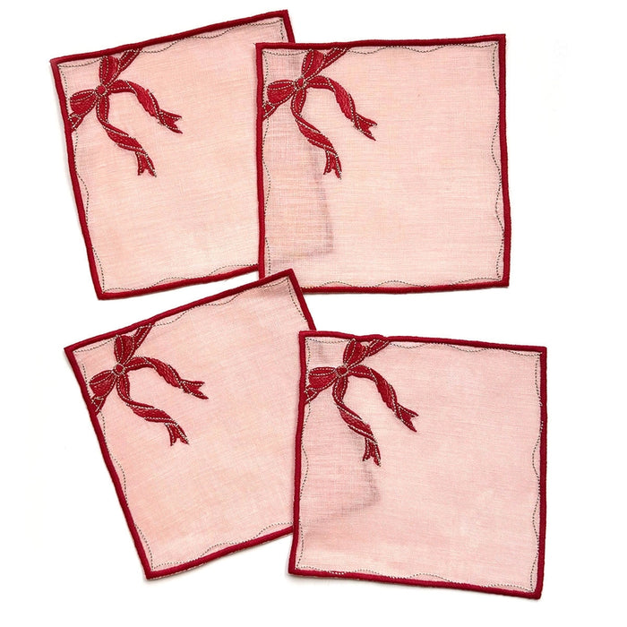 Bow Gift Box Cocktail Napkins Set